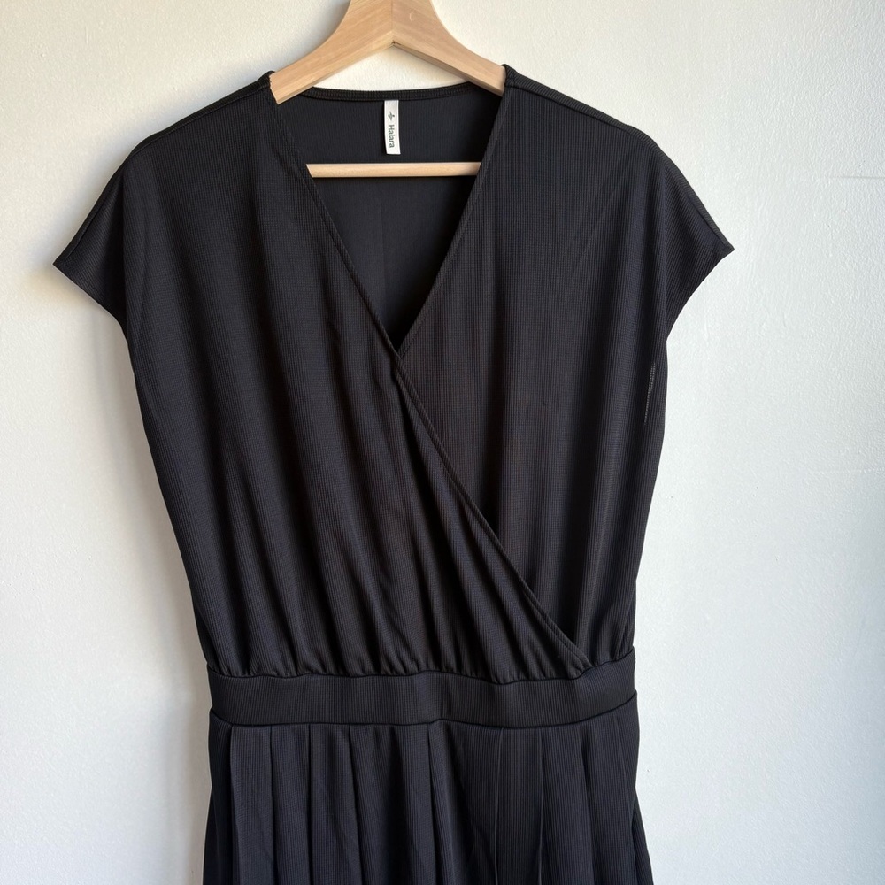 HALARA V Neck Short Sleeve Side Pocket Wide Leg Flowy Waffle Casual Jumpsuit M - Picture 5 of 7